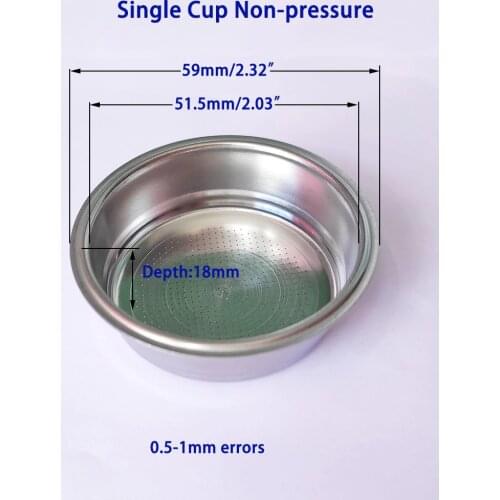 51mm Single-Cup Non-Pressure Coffee Machine Filter Basket for Household Coffee Maker Kitchen Accessories Coffee Parts