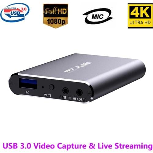 EZCAP311P USB 3.0 Video Capture Card 4K Game Capture Live Streaming Recorder Box Line in Headset Output For PS3 Xbox Switch PC