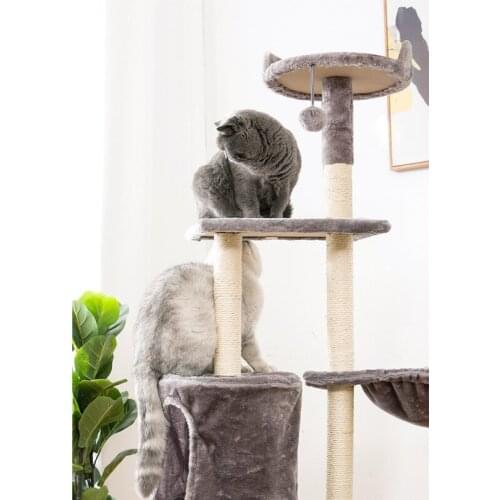 Cat tree tower condo condo furniture playground house climbing pet products toys shelves ladder bed frame wooden cat house