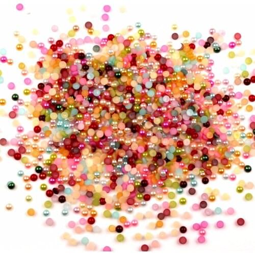 LF 3000Pcs 4mm Mixed Haft Round Pearl Decoration Craft Flatback Cabochon Embellishments For Scrapbooking Diy Accessories