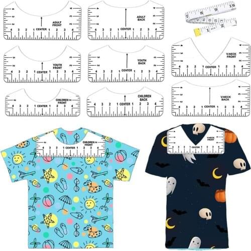 Tshirt Guide Ruler Alignment Tool Center Designs Heat Press Sewing Rulers Adult Youth Toddler Infant Sewing Accessories