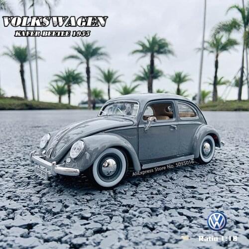 Bburago 1/18 1955 Volkswagen Kafer Beetle Alloy Retro Car Model Classic Car Model Car Decoration Collection gift