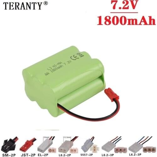 JST Plug 7.2v 1800mah NiMH Battery For Rc Toys Cars Tanks Trucks RC Robot Gun RC Boat AA Ni-MH 7.2v Rechargeable Battery Pack