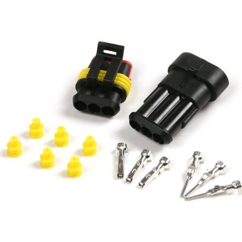 New Car Part 1pcs 3P Waterproof Car Electrical Wire Connector Plug Kit Auto Set For Car Motorcyle Dust-proof Safety Car-styling