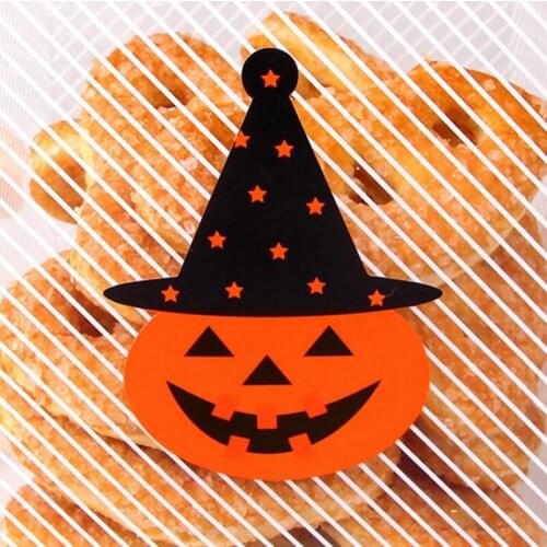 60pcs Halloween Pumpkin Gift Bag Sealing