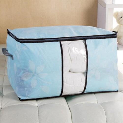 Hot Quilt Storage Bag Thicken Leaves Printed Quilt Storage Bag Clothing Bedding Blanket Organizer 5 Colors Household Storage Box