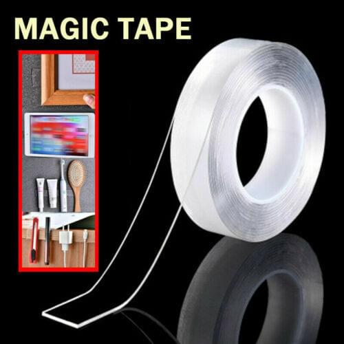 AA Transparent Strong Double-sided Grip Tape 1m3m5m No Color Box No trace Traceless Washable Adhesive Tape Nano Invisible Gel