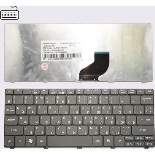 JIGU Russian Keyboard For Acer Aspire One D255 D255E D257 AOD257 D260 D270 AOD260 AO521 AO532 AO533 532 532H 521 533 RU Black
