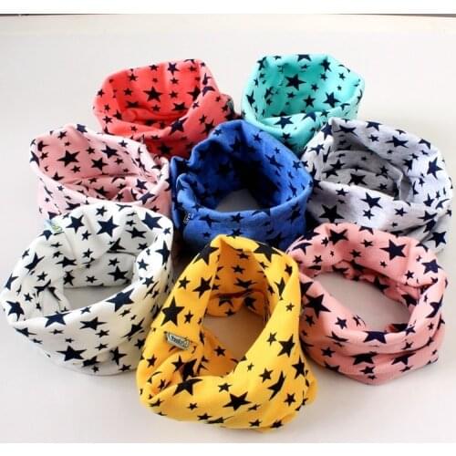 Lovely Star Print Scarfs LIC Girl Cotton Pullover Winter Warm Ring Scarves For Boys Soft Collar Kawaii Snood Children childrens
