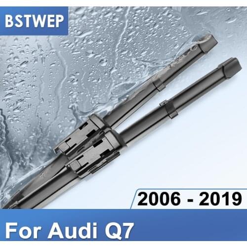 BSTWEP Wiper Blades for Audi Q7 Fit Pinch Tab / Push Button Arms 2006 2007 2008 2009 2010 2011 2012 2013 2014 2015 2016 2017