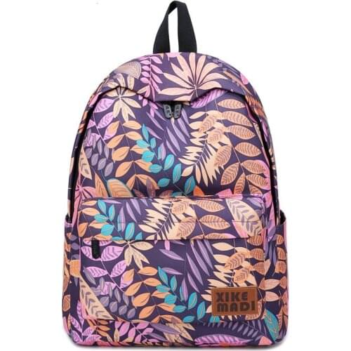 Women Girl Many Intensive Leaf Leaves Printing School Backpack for Teenage Girls 14 inch Laptop Bags Kawaii Bookbag Daily Bag