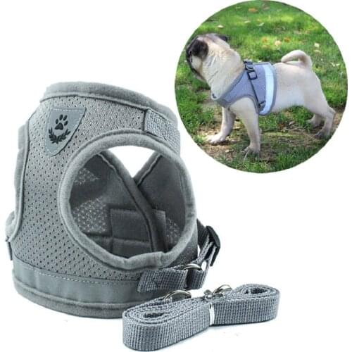 Reflective Cat Harness And Leash Set Nylon Mesh Kitten Puppy Dogs Vest Harness Leads Pet Clothes For Small Dogs Yorkies Pug