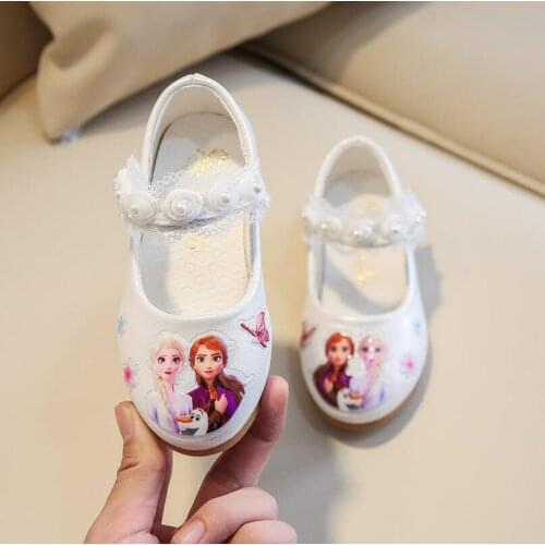 Girls Frozen Shoes Children Wedding Dress Princess School Shoes Kids Cute Student Sandals Korean Fashion Sneakers