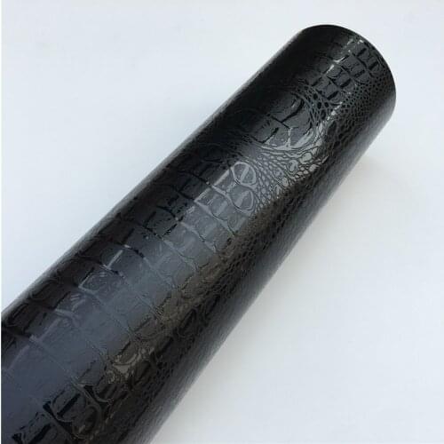 Black Crocodile Leather Grain Texture Vinyl Interior Stickers Car Sticker Wrap Film Simulation Styling Leather Car Styling