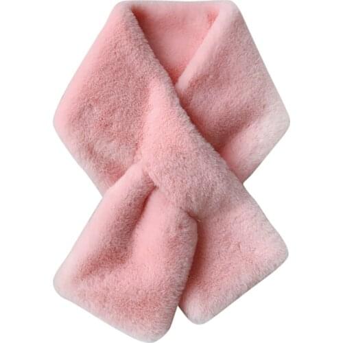 Women Fashion Scarf Winter Faux Fur Cashmere Solid Color Scarfs Keep Ladies Warm Shawls Cute High Quality Scarves Ladies Echarpe