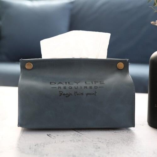 Tissue Napkin Holder Ins Nordic Leather Paper Box Tissue Dispenser Holder Box For Office Home Decoration ,Simple,1pcs
