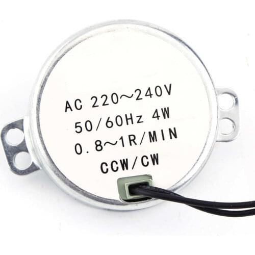 1pc 220-240V AC Synchronous Motor Geared Motor 4W CW/CCW Electric Motor 0.8-1RPM / 2.5-3RPM / 5-6RPM / 8-10RPM