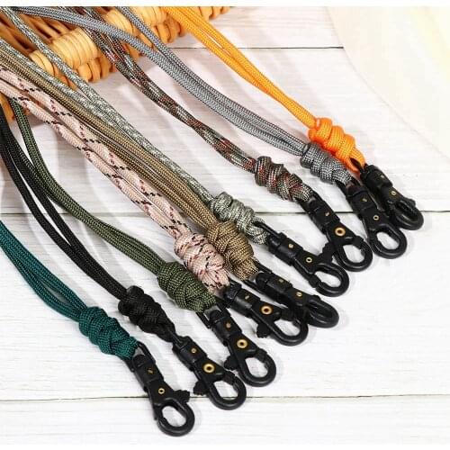 1PC Paracord Keychain Military Braided Nylon Lanyard Triangle Buckle High Strength Parachute Cord Carabiner Emergency Survival