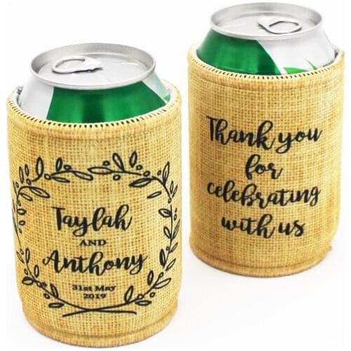 150 Pieces Customized Design Print Neoprene Stubby Holders WITH BASE Small Order Insulated Stubby Cooler For Food Wine Wedding