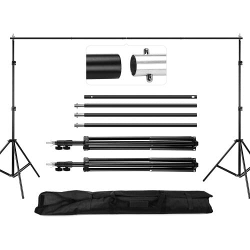 2 * 3 Meters/6.6 * 10 Feet Studio Backdrop Stand Bracket Aluminum Alloy Adjustable Photography Background Support System
