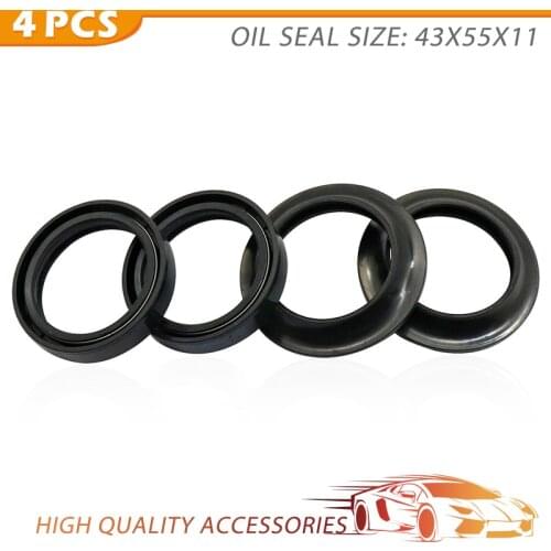 2set/4pcs 43x55x11 Motorcycle Scooter Fork Dust And Oil Seal For Front Fork Damper Shock Absorber Parts Accessories