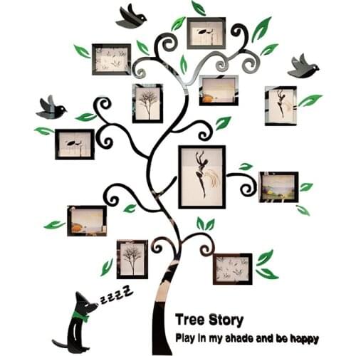 3D DIY Photo Tree PVC Wall Stickers Environmental Protection Acrylic Self-Adhesive Wall Stickers For Bedroom Sofa Background