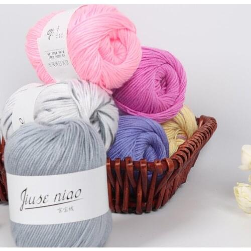 50g Yarn Milk Cotton Yarn Baby Wool Yarn Chunky Colorful Hand Knitting Baby Milk Cotton Crochet Knitwear Wool Blanket Sweater