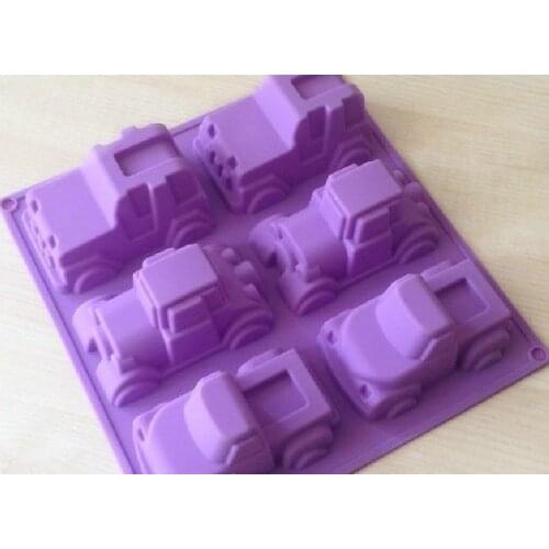 6 Truck Car Silicone Cake Mold Flexible Mold Biscuit Mold Handmade