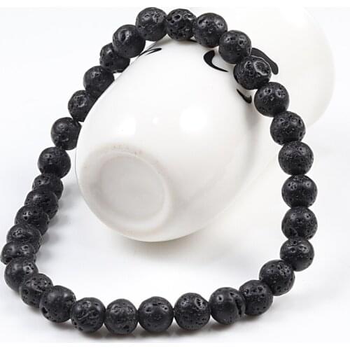 6mm Lava Rock Stone Beads Bracelet Fashion Natural Matte Stone Healing Bracelets Men Women Yoga Strand Jewelry Pulsera Hombre