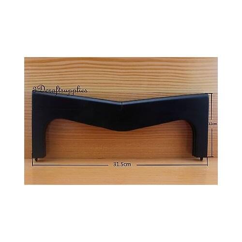 Black wooden purse frame 12 1/2 inch x 4 3/4 inch (purse making supplies) M29