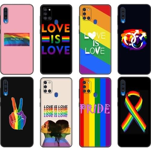 Black tpu Case For Samsung Galaxy A50 50S A30S A10 A11 A21S A31 A41 A51 A71 M21 S10 LITE Lesbian LGBT Rainbow Flag Pride Art