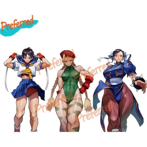 Chun Li Cammy White Kasugano Sakura Game Girl Fighter Decal Motocross Racing Laptop Helmet Trunk Wall Car Sticker Die Cutting