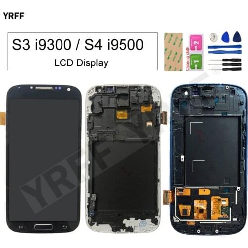 Lcd Screen For Samsung Galaxy S4 i9500 S3 I9300 LCD Display With Frame Touch Screen Digitizer Assembly Repair Parts