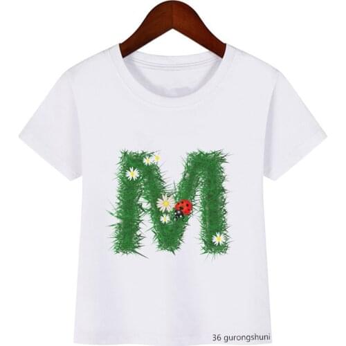 T-shirts for boys/girls funny alphabet Beetle print kids tshirt summer vogue aesthetic clothes tee girls t shirt tops wholesale