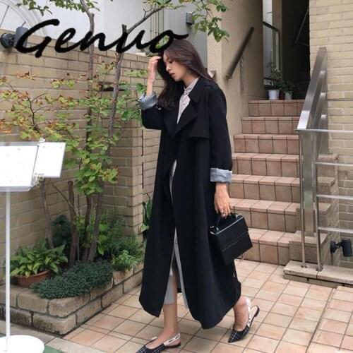 Genuo Women's Black Raincoats