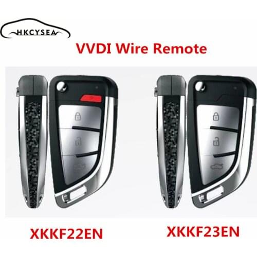 HKCYSEA New 5/10pcs Xhorse VVDI2 English Version Wire Remote Key 3/4 Buttons for VVDI Mini Key Tool XKKF22EN XKKF23EN