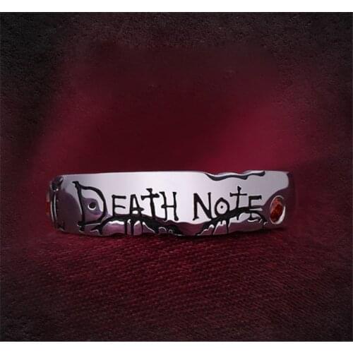 Anime Ring Death Note Yagami Light 925 Sterling Silver Zircon Finger Ring Adjustable Jewelry Cos Prop Halloween Gift Jewellery