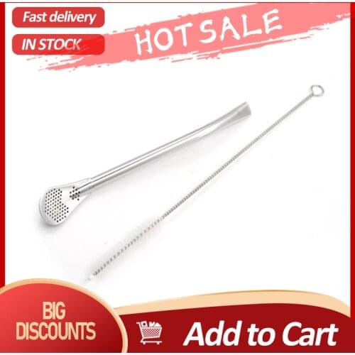 Stainless Steel Drinking Straw Spoon Tea Filter Yerba Mate Tea Straws Gourd Washable Tea Tools Kitchen Bar Accessories Kitchen