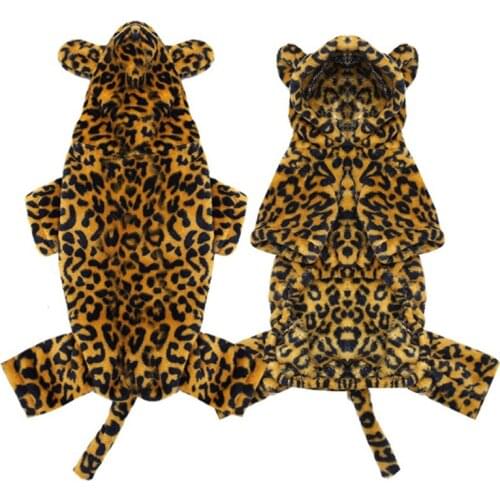 Soft Warm Pet Dog Clothes for Dogs Jumpsuits Dog Cheetah Coat Jacket Pet Chihuahua Clothing for Dogs Outfit Pets Clothing