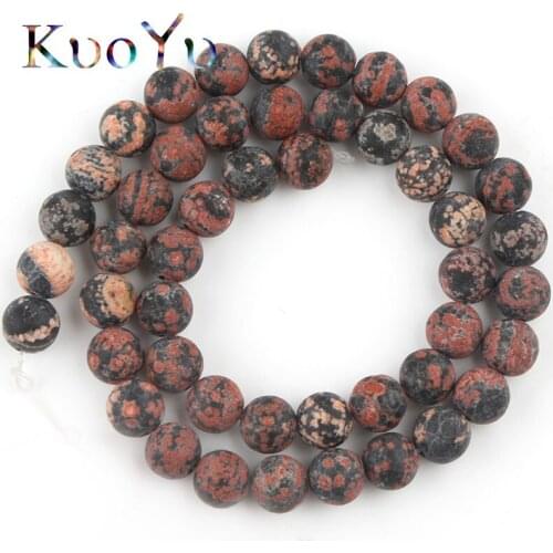 Natural Matte Golden Snowflake Jaspers Stone Beads Loose Spacer Beads For Jewelry Making DIY Bracelets 15"Inches 6/8/10/12mm