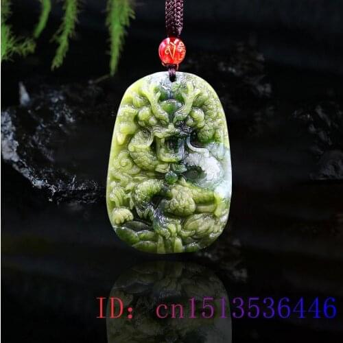 Jade Dragon Pendant Jewelry Accessories Gifts Fashion Carved Women Amulet Chinese Natural Necklace Charm Gemstone