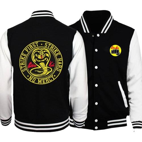 2020 New Hot TV Show The Karate Kid Cobra Kai Jacket Hoodie Costume Print Coat Sweatshirt Autumn Winter Casual Baseball Jacket