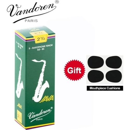 Original France Vandoren JAVA Saxophone Tenor Sib Bb Reeds Strength 2.0# 2.5# 3.0# 3.5# Grey Green Box of 5 [with gift]