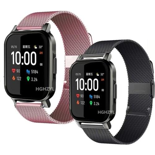 Strap for Haylou LS02 Watch Band Metal Milanese Bracelet for Xiaomi Haylou LS02 Wristband 20mm for Amazfit Bip S/GTS Strap
