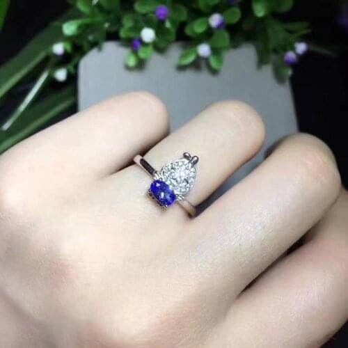 Natural And Real Tanzanite luxury ring Free shipping gemstone 925 sterling silver Fine jewelry