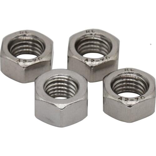 60pcs M2 M2.5 M2.6 M5 M6 304 Stainless Steel 304SS DIN934 Full Metric Thread Hexagon Nuts Hex Nut