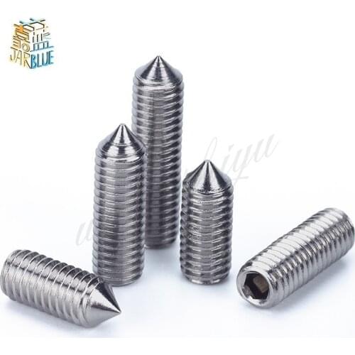 M2.5/M3/M4/M5 GB/T80 GB78 Set Screw 304 Stainless Steel Inner Hex Hexagon Socket Tapered Point Pointed End Grub Screws