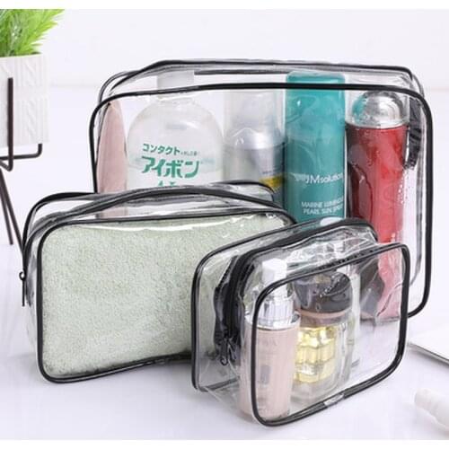 Waterproof Travel Cosmetic Storage Bag Transparent PVC Bathroom Shower Storage Bag Portable Toiletries Case Swim Towel Organizer