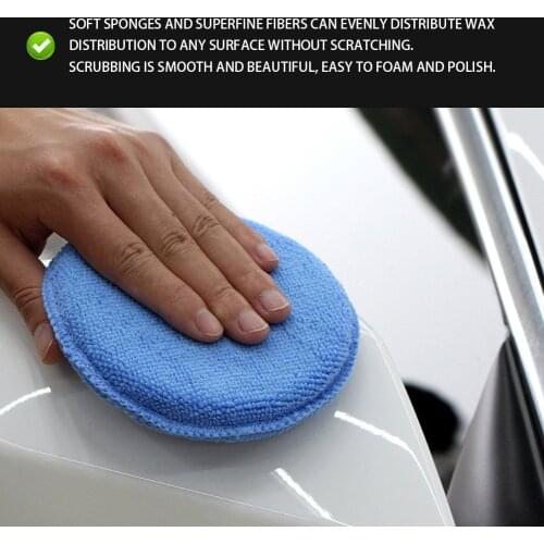 Microfiber Wax Applicator Ultra-soft Polishing Waxing Sponge With Pocket Cars Wax Applicator Foam Sponge Blue Polishing Disc
