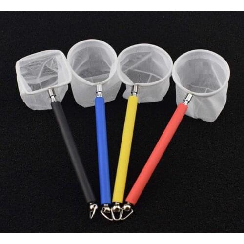 Retractable 3D Aquarium Stainless Steel Fishnet Pocket Shrimp Catching Fish Tank Cleaning Net Round /Square Shape Accessories